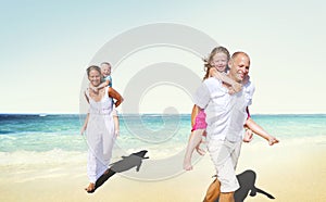 Family Beach Enjoyment Holiday Summer Concept