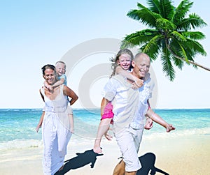 Family Beach Enjoyment Holiday Summer Concept