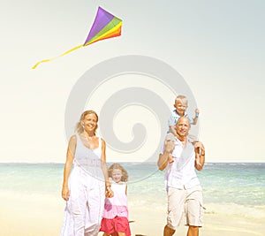 Family Beach Enjoyment Holiday Summer Concept