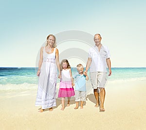 Family Beach Enjoyment Holiday Summer Concept