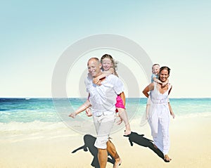 Family Beach Enjoyment Holiday Summer Concept