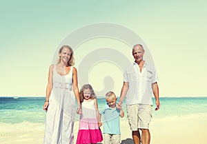 Family Beach Enjoyment Holiday Summer Concept