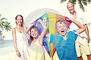 Family Beach Enjoyment Holiday Summer Concept