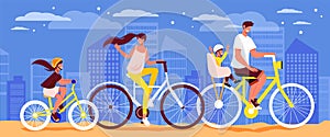 Family Bicycle Ride Composition