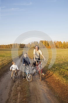 Family on bike