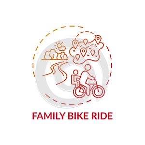 Family bike ride concept icon
