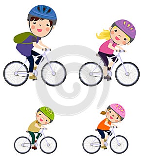 A Family Biking Together
