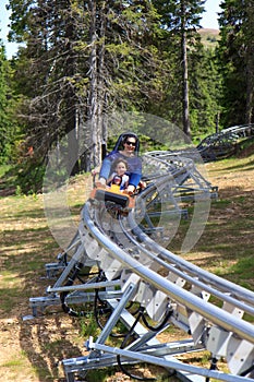 Family on the bobsled