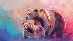 family bonds with a heartwarming image featuring a bear family against a colorful background, creating a sense of space