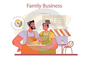 Family business. Characters starting and developing a new start-up