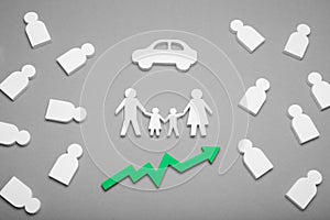 Family buy auto, car cost. Growth in number of cars