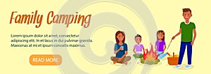 Family Camping Landing Page Template with Text