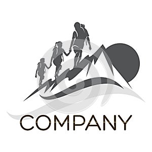 Family camping logo. Vector illustration.