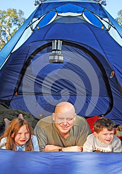 Family Camping in Tent