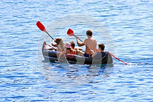 Family canoeing photo