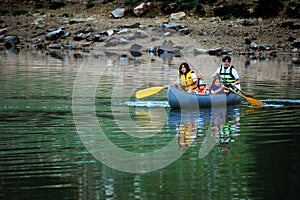 Family Canoeing at Lake