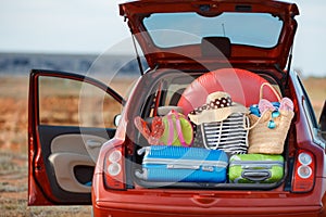 Famiglia auto un viaggio 