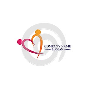 Family care infinity logo Familly illustration Logo template design.