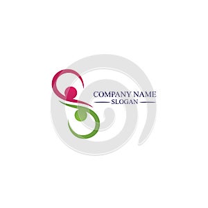 Family care infinity logo Familly illustration Logo template design.