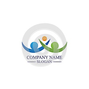 Family care infinity logo Familly illustration Logo template design.