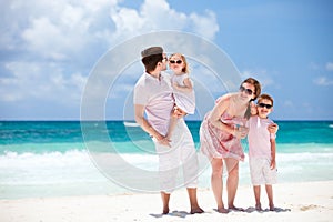 Famiglia sul caraibico vacanza 