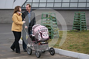 Family with carriage photo