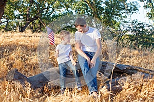 Family celebrating 4th of July