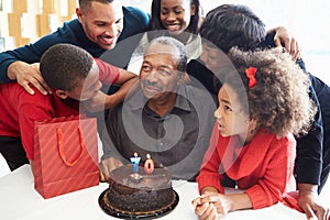 Family Celebrating 70th Birthday Together