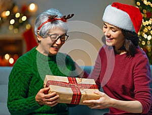 Family celebrating Christmas