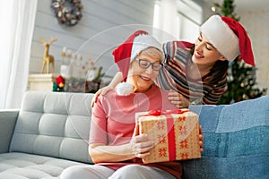 Family celebrating Christmas