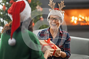 Family celebrating Christmas