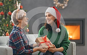 Family celebrating Christmas