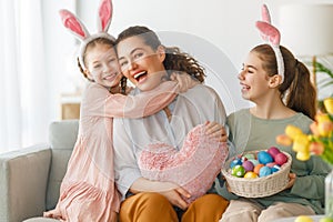 Family celebrating Easter