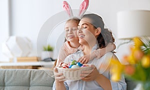 Family celebrating Easter