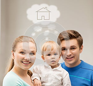 Family with child dreaming about house