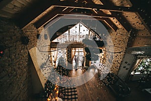 Family in Christmas interior