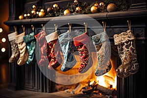 family Christmas stockings hanging