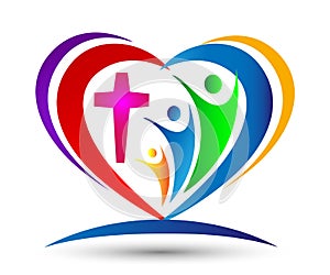 Family Church Love Union Heart shaped logo photo