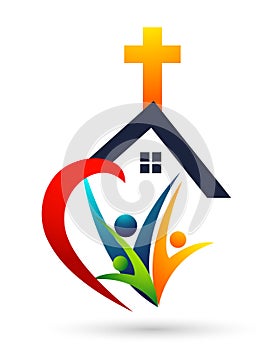 Family Church Love Union home Heart shaped logo