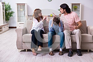 Family conflict with husband and wife and child