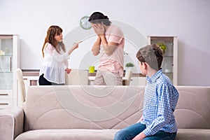 Family conflict with husband and wife and child