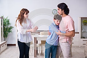 Family conflict with husband and wife and child