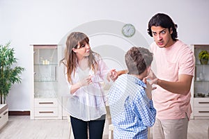 Family conflict with husband and wife and child