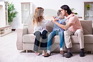 Family conflict with husband and wife and child