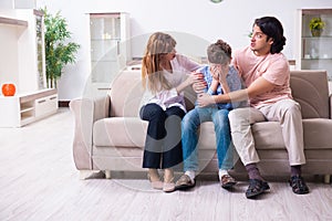 Family conflict with husband and wife and child
