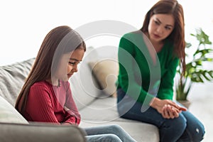 Family Conflict. Sad black daughter and mother after quarrel