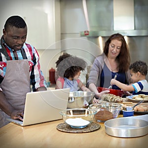 Family Cooking Kitchen Food Togetherness Concept