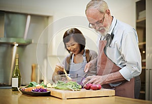 Family Cooking Kitchen Preparation Dinner Concept