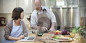 Family Cooking Kitchen Preparation Dinner Concept