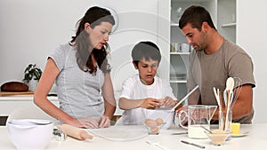 Family cooking together